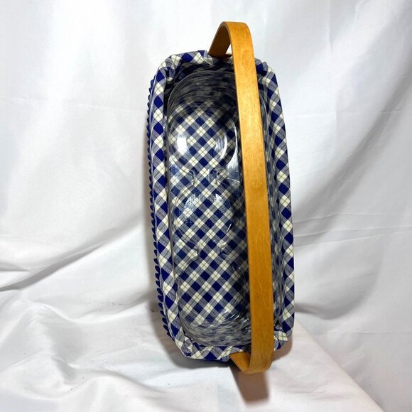 Longaberger 2003- Blue Ribbon Collection Canning Basket-Blue/White/Plastic-Plaid - Picture 6 of 16